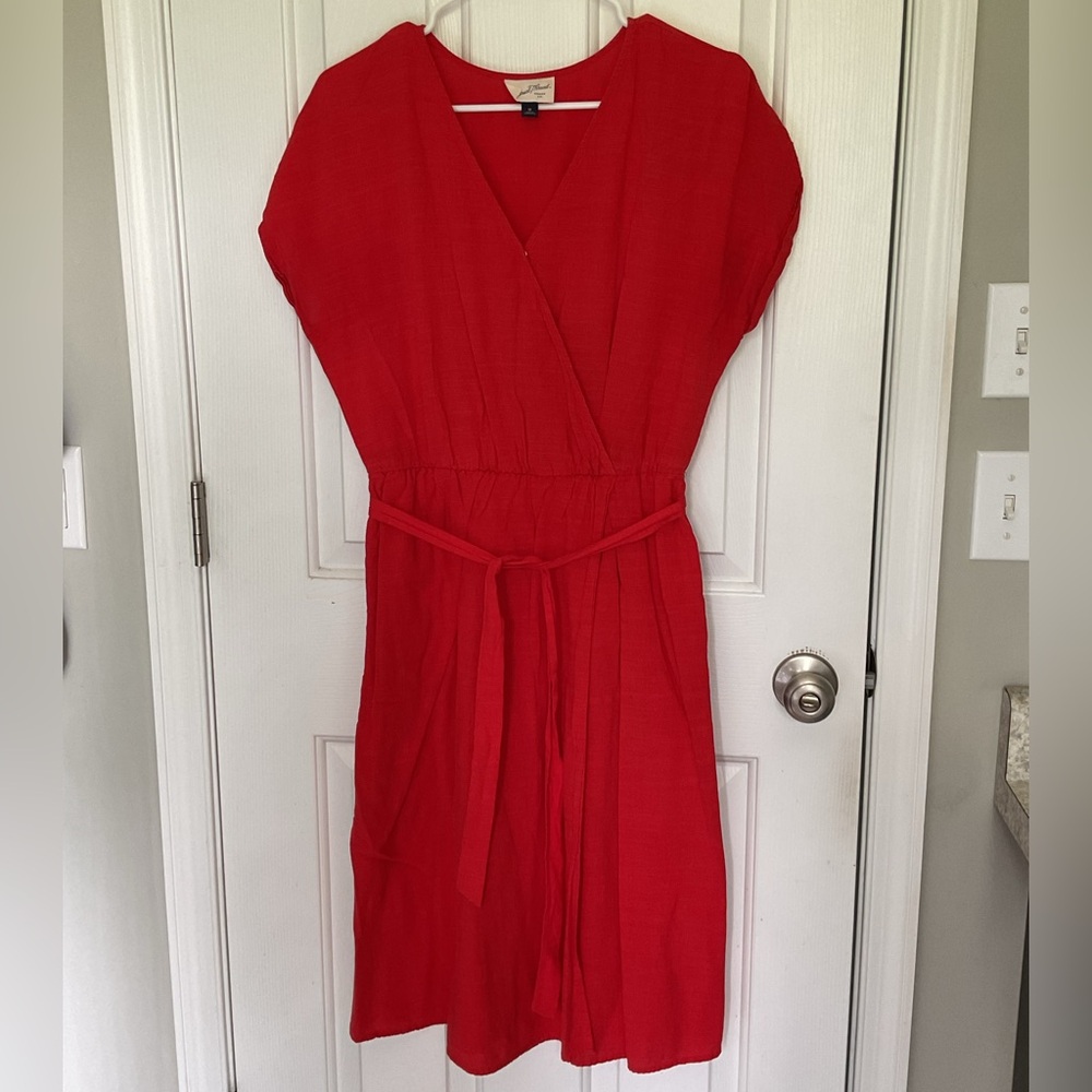 Universal Thread Orange Wrap Midi Dress with Dolman Sleeves
